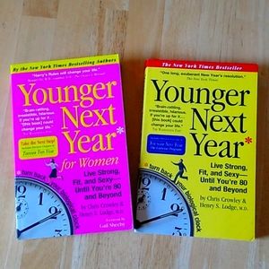 "Younger Next Year" book pair. 1 for men & 1 for women